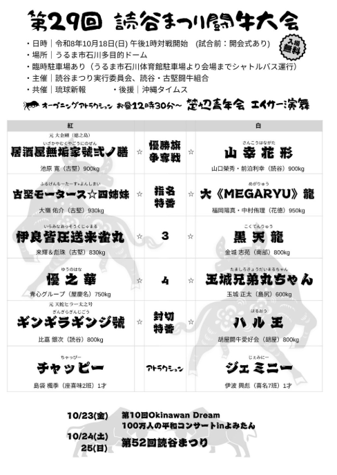 第29回読谷まつり闘牛大会